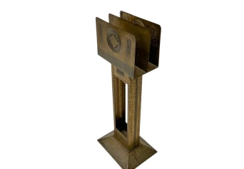 Vienna Secession Patinated Brass Magazine Rack, 1900s